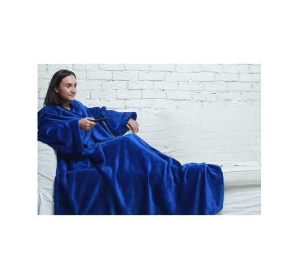 Плед с рукавами Snuggie (Снагги, Уютная зима) (синий)