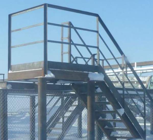 ПМГВ 9.8 Площадка стальная серия 1.450.3-3 с решетчатым ПВЛ настилом