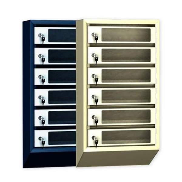 Почтовый ящик для подъезда секционный серия ЯПДС с орг. стеклом 6 секций