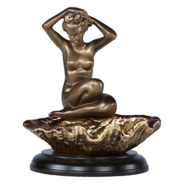 Подставка для украшений Девушка на ракушке Бронза