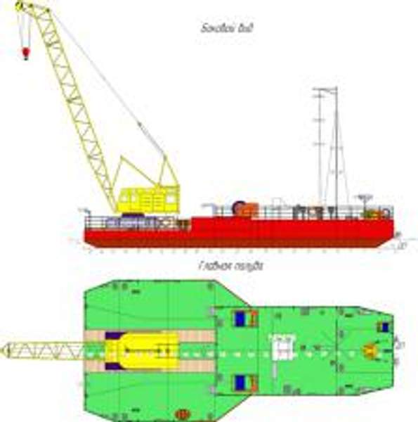 Понтон для подъемного крана (плавкран, плавучий кран).