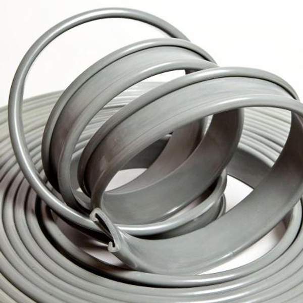 ПОРУЧЕНЬ 35×5 пластиковый ПВХ серого цвета