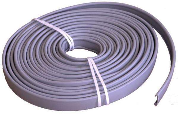 ПОРУЧЕНЬ пластиковый ПВХ серого цвета - Накладка на стальную на полосу 5×40 ограждения лестниц