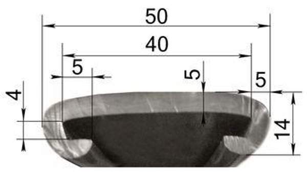 ПОРУЧЕНЬ пластиковый ПВХ серого цвета — Накладка на стальную полосу полосу 4×40 стальных ограждений лестниц