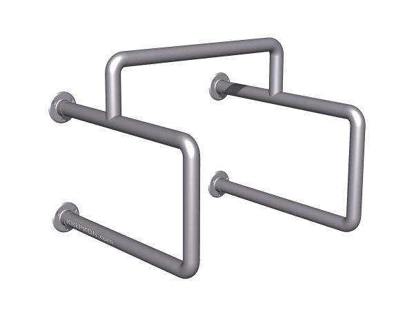 Поручень опорный для писсуара двойной, пристенный, с аркой