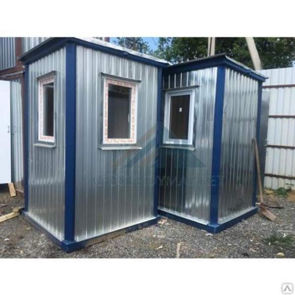 Пост охраны 1.5х1.5м с двумя окнами ПВХ
