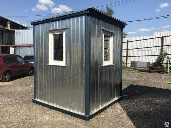 Пост охраны 2.0х2.0х2.36м с тремя окнами ПВХ 600х900 мм