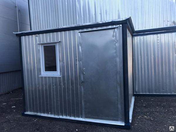 Пост охраны 2.4х2.4м «Супер-Эконом» с двумя окнами ПВХ 60х90