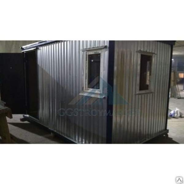 Пост охраны 4х2.4м с двумя окнами ПВХ 600х900 мм зимнее