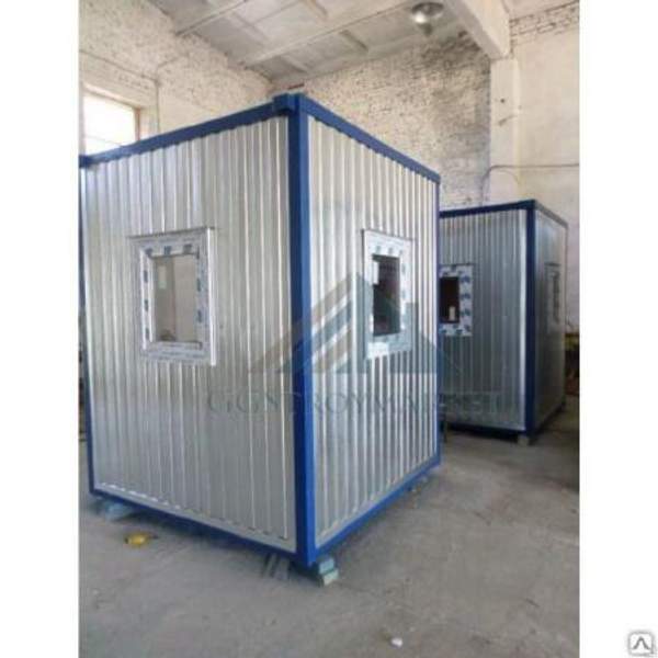 Пост охраны (КПП) 2.0х2.4х2.36 с 3 окнами ПВХ. ЗИМА