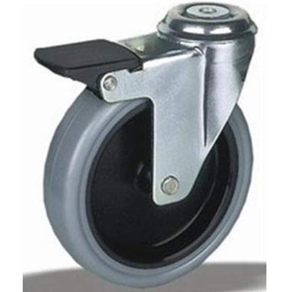 Поворотная колесная опора с тормозом D50/W24/H68/M10/S60