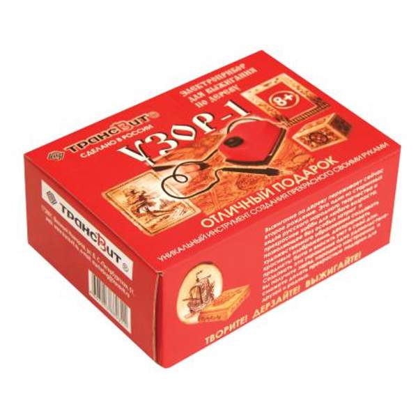 Прибор для выжигания "Узор-1" по дереву и ткани с регулировкой мощности, 2 насадки