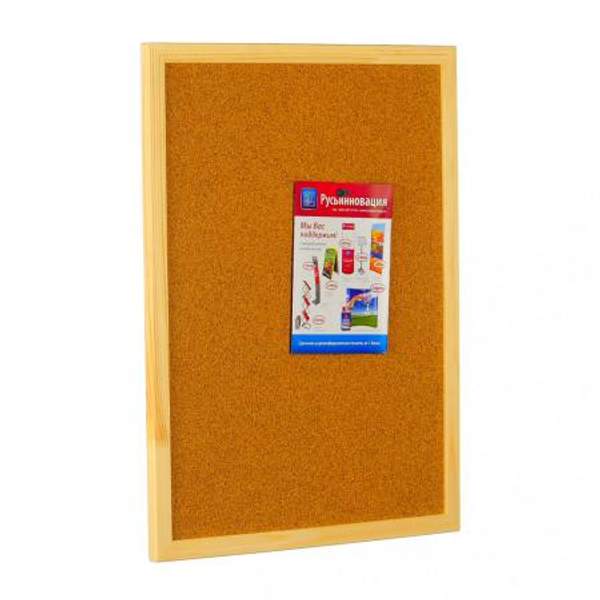 Пробковая доска в рамочке из дерева 45х60 см