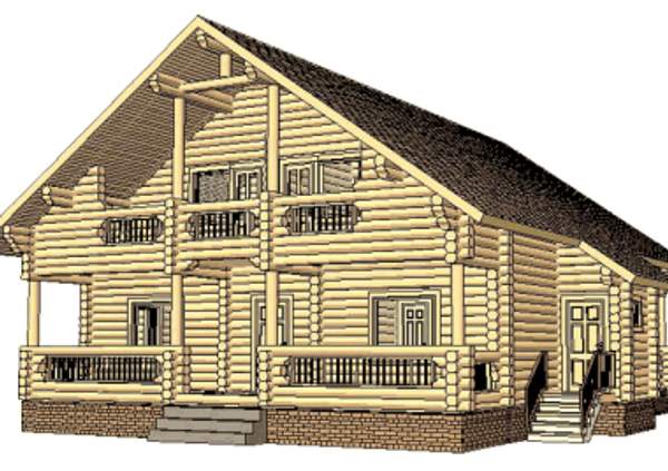 ПРОЕКТ 17 ДОМ ИЗ ОЦИЛИНДРОВАННОГО БРЕВНА ПОД КЛЮЧ