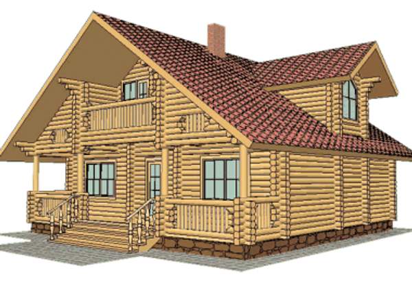 ПРОЕКТ 32 ДОМ ИЗ БРЕВНА ДЕШЕВО ПОД КЛЮЧ