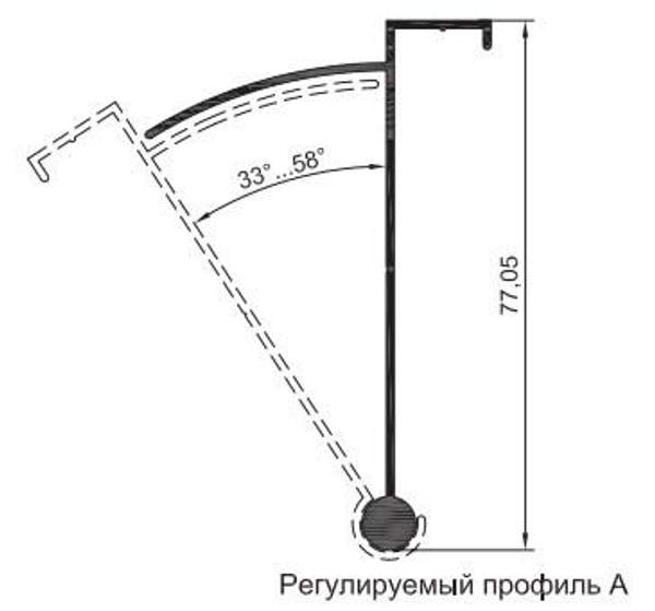 Профиль углового соединителя регулируемый "А" 6м. RE 9026