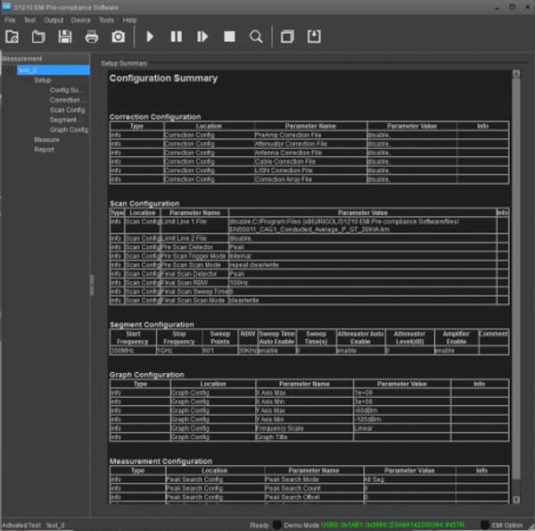 Программное обеспечение для измерений ЭМИ Rigol S1210