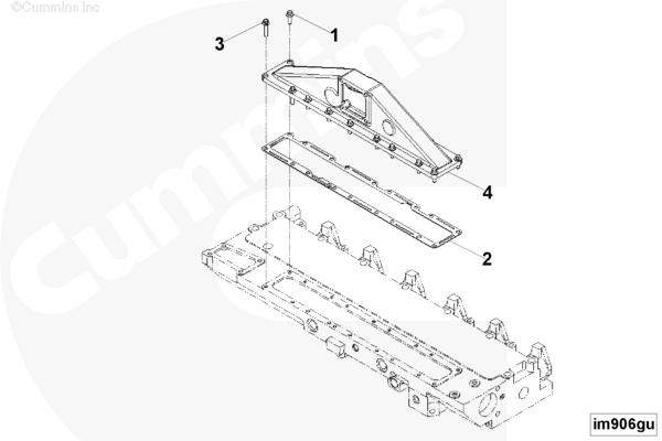 Прокладка крышки впускного коллектора Cummins 6CT 3936993 3914311 3910779 3904300