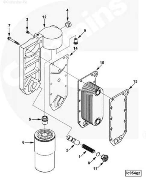 Прокладка масляного теплообменника Cummins 6CT ISC ISL 3918174 3914307 3908332 3906297