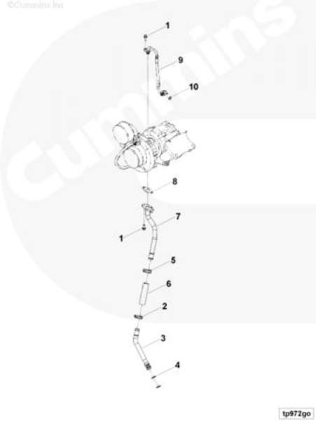 Прокладка трубки турбокомпрессора Cummins ISG12 5264569 3937706 3285747 3931350 3928919 3282113