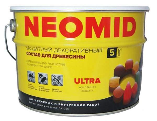 Пропитка декоративная Неомид BIO COLOR ULTRA, бесцветная - 9 л