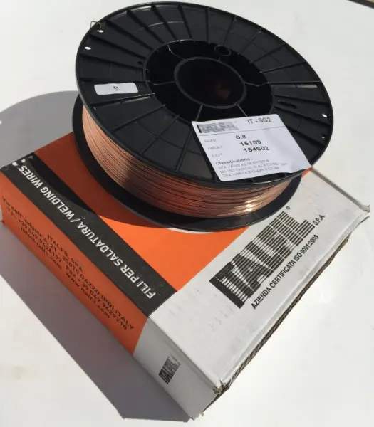 Проволока сварочная SG2 ф0.8, ф1.0, ф1.2 (аналог Св08Г2С) омедненная на пластиковой кассете D200 5 кг