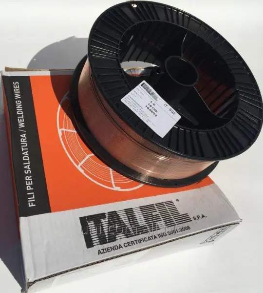 Проволока сварочная SG2 ф1.0, ф1.2, ф1.6 (аналог Св08Г2С) омедненная на пластиковой кассете D300 15 кг