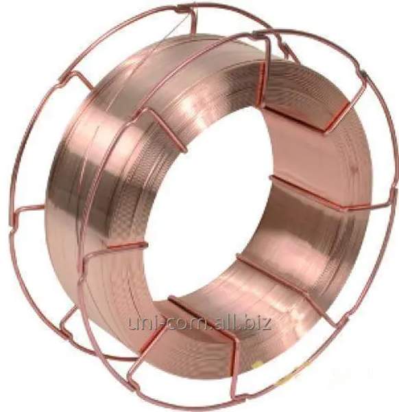 Проволока сварочная сплошного сечения марки Св08Г2С омедненная ф 1,2 производства Мечел БМК на кассете К300 18 кг проволочный каркас