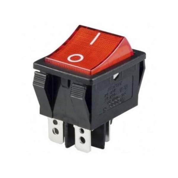 Прямоугольный переключатель на 2 положения, 4 контакта Большой с подсветкой на 12v