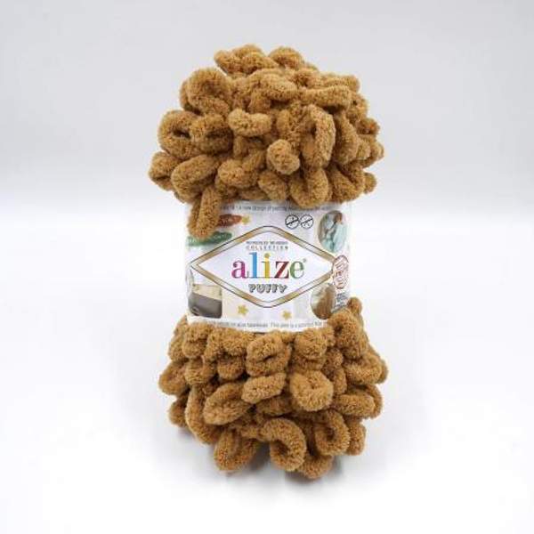 Пряжа Alize PUFFY Пуффи с петлями 4 см 179 верблюжий