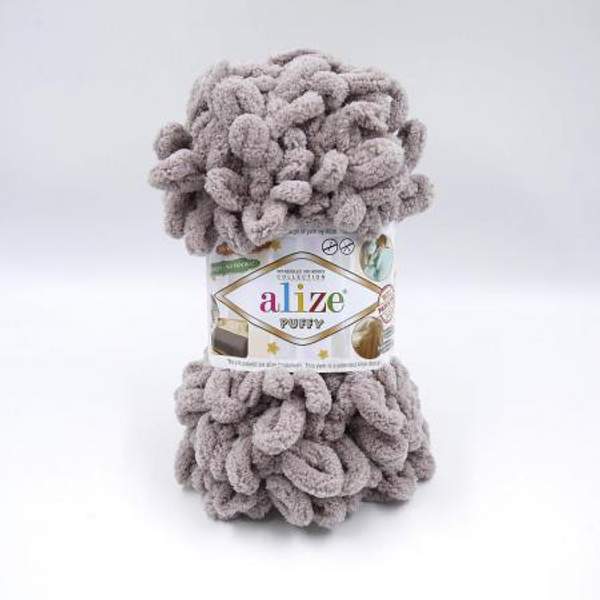 Пряжа Alize PUFFY Пуффи с петлями 4 см 268 кофе с молоком