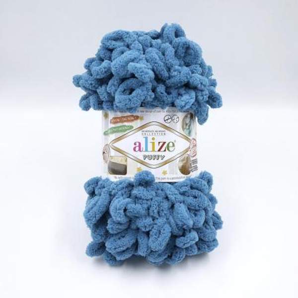 Пряжа Alize PUFFY Пуффи с петлями 4 см 294 петроль