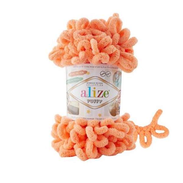 Пряжа Alize PUFFY Пуффи с петлями 4 см 34 дыня