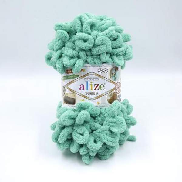 Пряжа Alize PUFFY Пуффи с петлями 4 см 741 мята