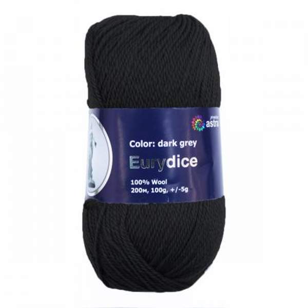 Пряжа Astra Premium Эвридика 100гр. 200м (100% шерсть) (11 черный)