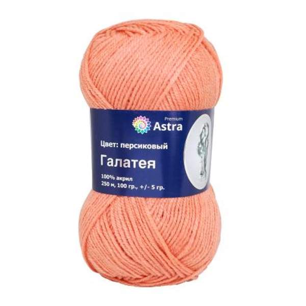 Пряжа Astra Premium Галатея 100гр. 250м (100% акрил) (04 персиковый)