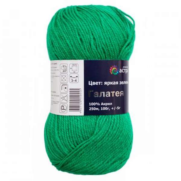 Пряжа Astra Premium Галатея 100гр. 250м (100% акрил) (09 яркая зелень)