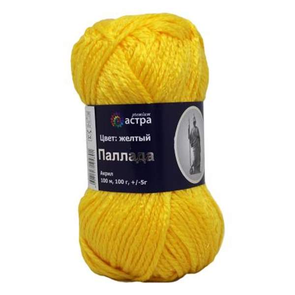 Пряжа Astra Premium Паллада 100гр. 100м (100% акрил) (09 желтый)