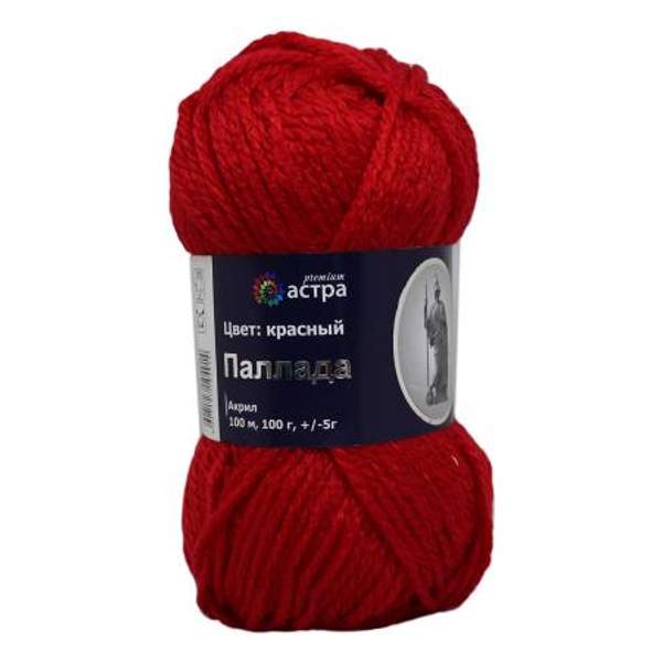 Пряжа Astra Premium Паллада 100гр. 100м (100% акрил) (10 красный)