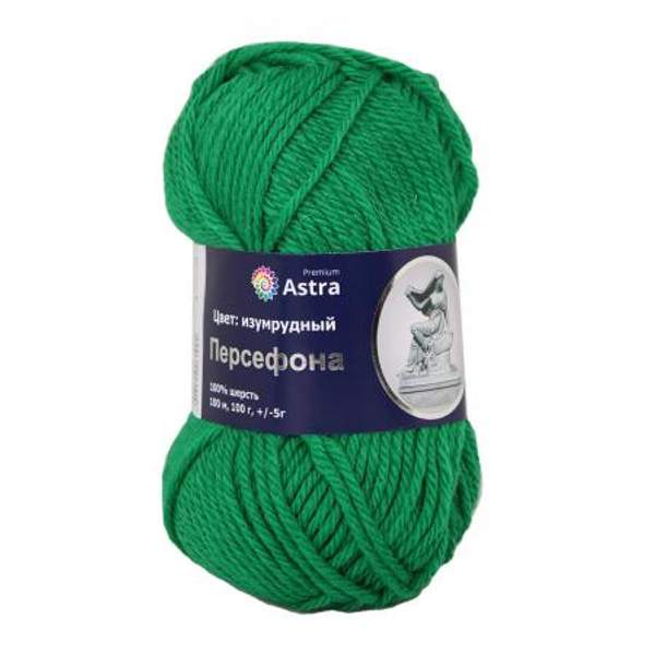 Пряжа Astra Premium Персефона 100гр. 100м (100% шерсть) (05 изумрудный)