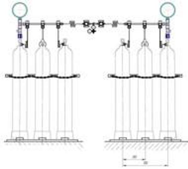 Рампа разрядная, перепускная до 12 балонов