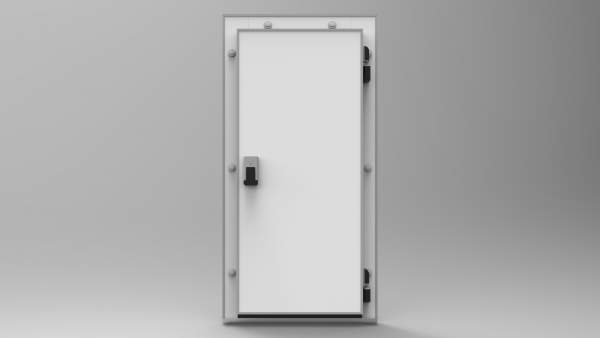 Распашная одностворчатая дверь с накладной замковой рамой