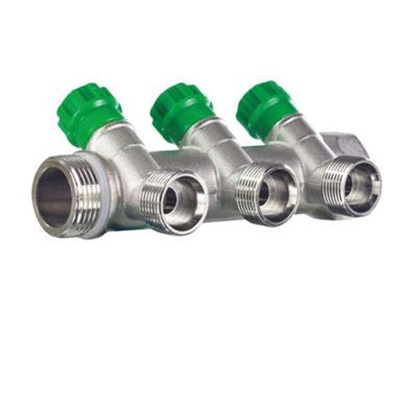 Регулирующий сантехнический коллектор TIM 1" - 3/4"E, 45°/ 5вых.,MR135NE-1-5