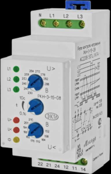 Реле контроля трехфазного напряжения РКН-3-15-08
