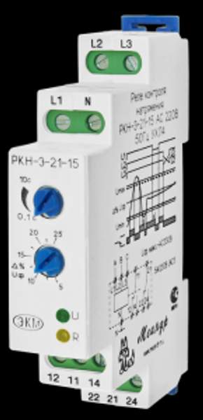 Реле контроля трехфазного напряжения РКН-3-21-15