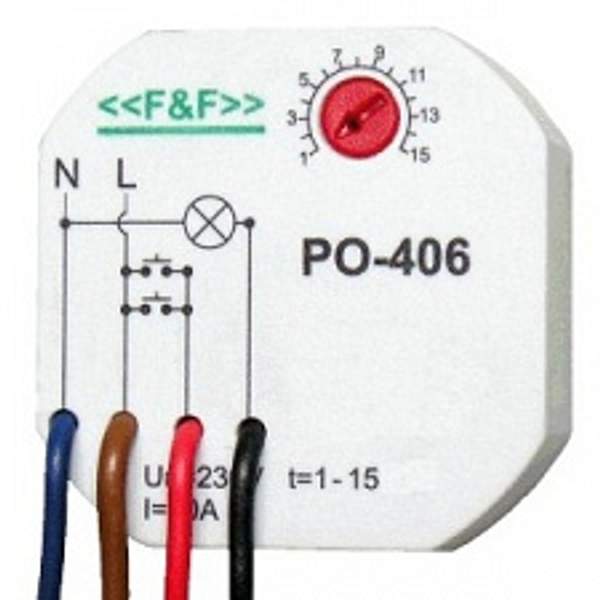 Реле времени PO-406 с задержкой выключения и входом управления