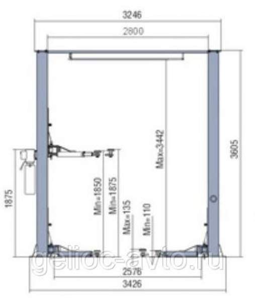 REMAX V2-4L Автоподъемник 2х-стоечный с вверхней синхронизацией г/п 4т, 380В