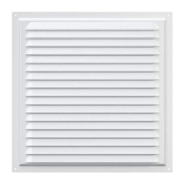 Решетка Era МЭ 300х300 мм, с москит. сеткой, металл белая