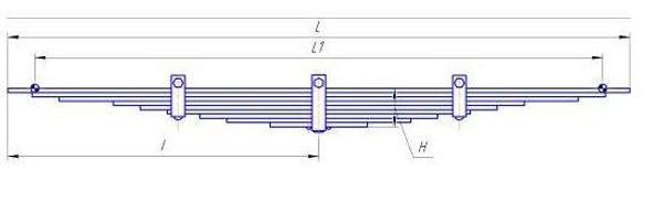Рессора 130-2912119-Б дополнительная 9 листов