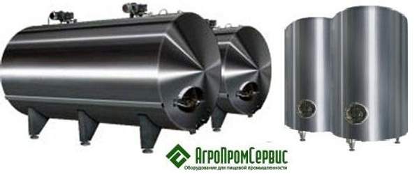 Резервуары для хранения молока вертикальные и горизонтальные (В2-ОМ2-Г-10, Г6-ОМГ-25)